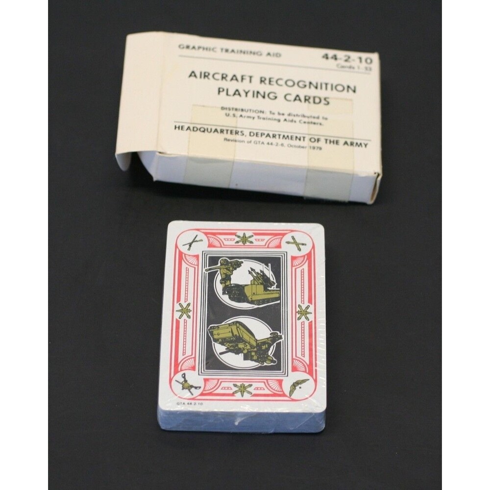 Vintage 1979 US Army Aircraft Recognition Playing Cards GTA 44-2-10 Sealed NOS